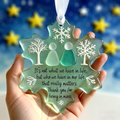 🌊Snowflake-Shaped Sea Glass Friendship Decor❄✨Shaped by Nature & Crafted by Hand!