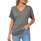 💕Mother's Day Promotion- UP TO 50% OFF🌷V-Neck Solid Color Loose Ladies Tops