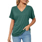 💕Mother's Day Promotion- UP TO 50% OFF🌷V-Neck Solid Color Loose Ladies Tops