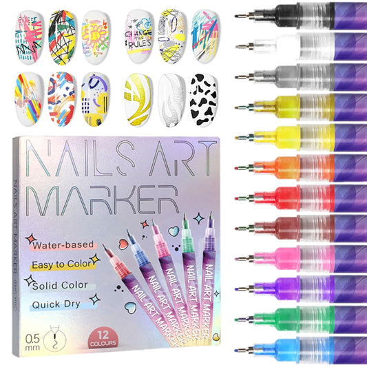 🔥Last Day 50% OFF  🎨12 Colors Nail Art Pens Set