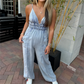🔥💥2025 HOT SALE 🔥💥Women's Deep V-Neck Denim Jumpsuit🔥💥
